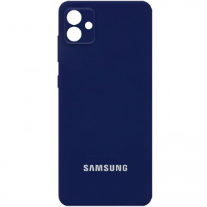 Чехол Silicone Cover (AA) с защитой камеры и микрофиброй для Samsung Galaxy A04 – Темно-синий / Midnight blue