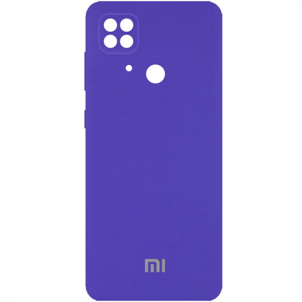 Чехол Silicone Cover (AA) с защитой камеры и микрофиброй для Xiaomi Redmi 10C / Poco C40 – Фиолетовый / Purple