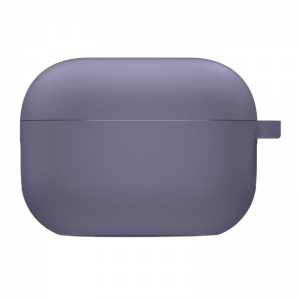 Силиконовый чехол для наушников с микрофиброй для Apple Airpods Pro 2 – Серый / Lavender Gray