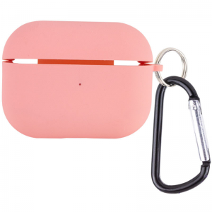 Силиконовый чехол для наушников с микрофиброй для Apple Airpods Pro 2 – Розовый / Pink