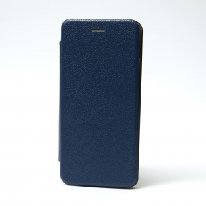 Кожаный чехол-книжка 360 ART с визитницей для Samsung Galaxy A22 / M32 / M22 – Темно-синий