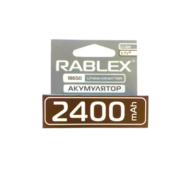 Батарейка аккумуляторная 18650 Rablex Li-Ion 3.7V 2400mAh – 1 шт