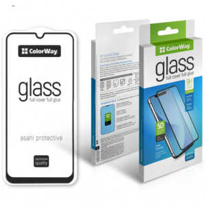 Защитное стекло 3D (5D) CoWay Full Cover Full Glue на весь экран для Samsung Galaxy A12 / M12 / A02 / A02s / A03s / A03 / A03 Core – Black
