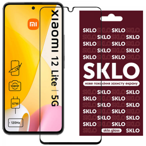Защитное стекло 3D / 5D Premium SKLO Full Glue на весь экран для Xiaomi 12 Lite – Black