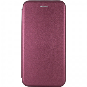 Кожаный чехол-книжка 360 с визитницей для Samsung Galaxy S9 – Бордовый / Marsala