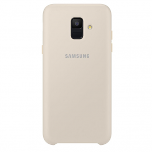 Оригинальный cиликоновый чехол Layer Cover для Samsung Galaxy A6 Plus 2018 – Gold
