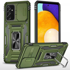 Ударопрочный чехол Camshield Army Ring со шторкой для камеры для Samsung Galaxy M23 / M13 – Оливковый / Army Green