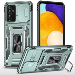 Ударопрочный чехол Camshield Army Ring со шторкой для камеры для Samsung Galaxy M23 / M13 – Зеленый / Light Green