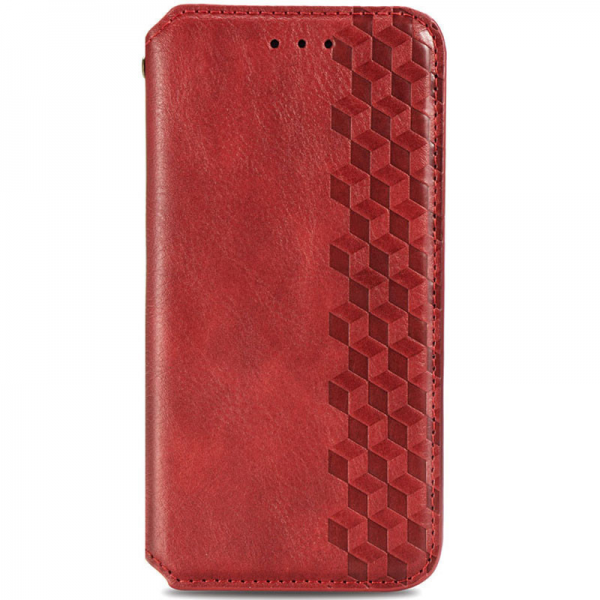 Кожаный чехол-книжка GETMAN Cubic для Samsung Galaxy A04 – Красный