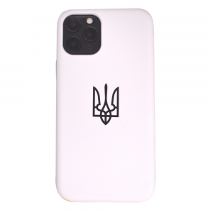 Чехол патриотический Silicone Case с микрофиброй для Iphone 11 Pro Max – Белый