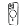 Прозрачный чехол Chrome с MagSafe и стеклом на камеру для Iphone 12 Pro Max – Black