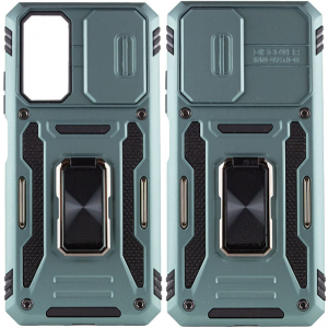 Ударопрочный чехол Camshield Army Ring со шторкой для камеры для Xiaomi Redmi 10 – Зеленый / Light Green
