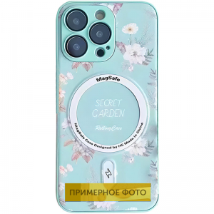 Чехол TPU+PC Secret Garden с MagSafe и защитой камеры для Iphone 12 – Мятный / Mint