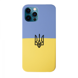 Чехол патриотический Silicone Case с микрофиброй для Iphone 11 Pro – Флаг Украины