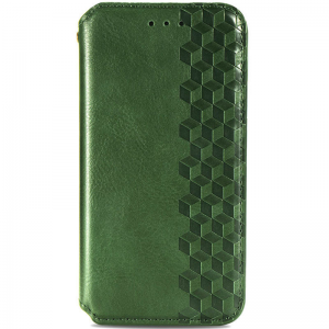 Кожаный чехол-книжка GETMAN Cubic для Samsung Galaxy A04s – Зеленый
