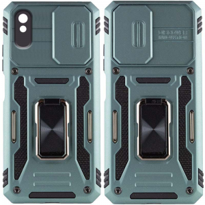 Ударопрочный чехол Camshield Army Ring со шторкой для камеры для Xiaomi Redmi 9A – Зеленый / Light Green