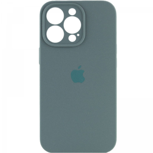Оригинальный чехол Silicone Case Full Camera Protective с микрофиброй для Iphone 14 Pro Max – Зеленый / Pine green