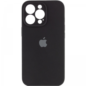Оригинальный чехол Silicone Case Full Camera Protective с микрофиброй для Iphone 13 Pro Max – Черный / Black