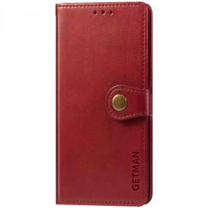 Кожаный чехол-книжка GETMAN Gallant для Xiaomi Redmi Note 12 – Красный