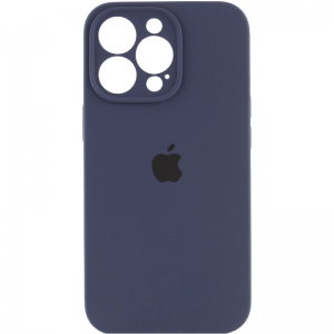 Оригинальный чехол Silicone Case Full Camera Protective с микрофиброй для Iphone 14 Pro – Темно-синий / Midnight blue