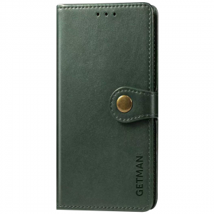 Кожаный чехол-книжка GETMAN Gallant для Xiaomi Redmi 12C – Зеленый