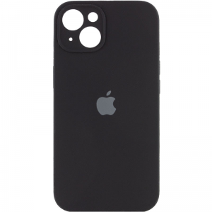 Оригинальный чехол Silicone Case Full Camera Protective с микрофиброй для Iphone 14 – Черный / Black