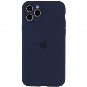 Оригинальный чехол Silicone Case Full Camera Protective с микрофиброй для Iphone 12 Pro Max – Темно-синий / Midnight blue