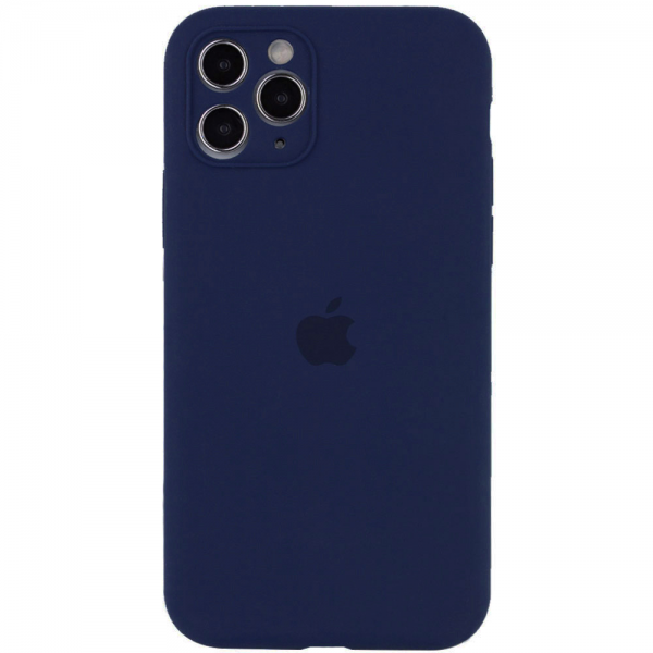Оригинальный чехол Silicone Case Full Camera Protective с микрофиброй для Iphone 12 Pro Max – Синий / Deep navy