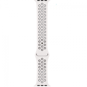 Ремешок силиконовый Sport Nike+ для Apple Watch 38 mm / 40 mm / SE 40 mm / 41 mm – White / Black