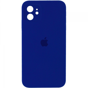 Оригинальный чехол Silicone Cover 360 Square с защитой камеры для Iphone 11 – Синий / Deep navy