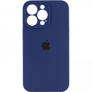 Оригинальный чехол Silicone Case Full Camera Protective с микрофиброй для Iphone 14 Pro – Синий / Deep navy