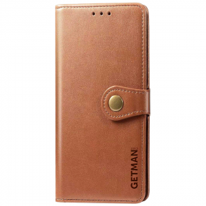 Кожаный чехол-книжка GETMAN Gallant для Xiaomi Poco X5 Pro 5G / Note 12 Pro 5G – Коричневый