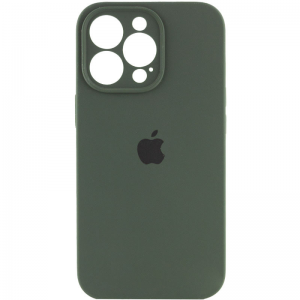 Оригинальный чехол Silicone Case Full Camera Protective с микрофиброй для Iphone 14 Pro – Зеленый / Cyprus Green