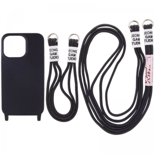 Защитный чехол TPU California с двумя шнурками для Iphone 12 Pro / 12 – Черный