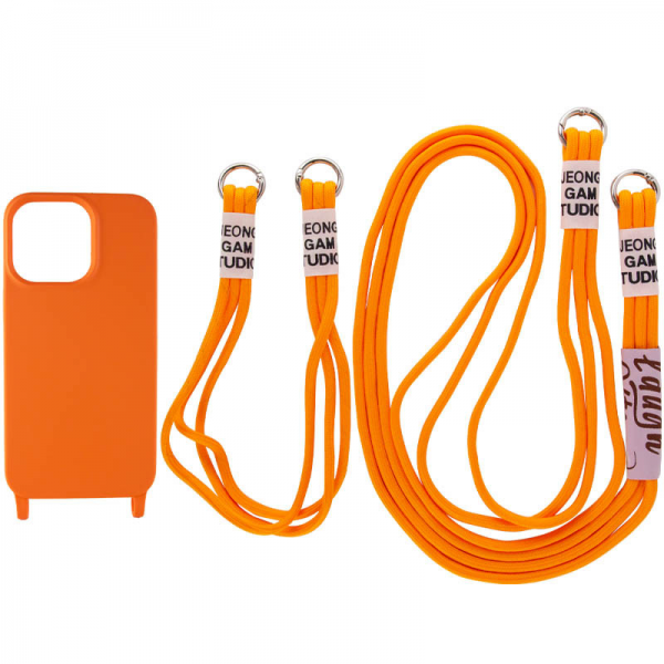 Защитный чехол TPU California с двумя шнурками для Iphone 13 – Оранжевый
