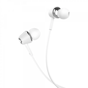 Вакуумные проводные наушники Hoco M70 с микрофоном – White
