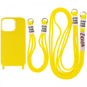 Защитный чехол TPU California с двумя шнурками для Iphone 13 Pro – Желтый