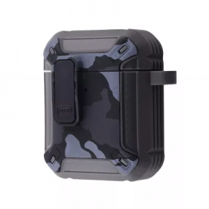 Чехол TPU+PC Camo Protect Case с карабином для наушников Apple Airpods 1 / 2 – Gray