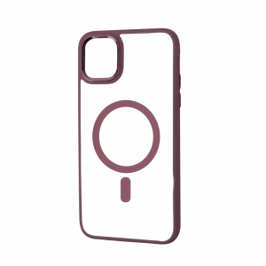 Прозрачный чехол FIBRA Metallic MagSafe c металлическими вставками для Iphone 11 Pro – Marsala