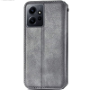 Кожаный чехол-книжка GETMAN Cubic для Xiaomi Redmi Note 12 – Серый 161971