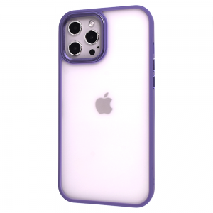 Чехол матовый TPU+PC FIBRA Metallic с цветным ободком для Iphone 12 Pro Max – Purple