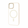 Прозрачный чехол FIBRA Metallic MagSafe c металлическими вставками для Iphone 14 Plus – Pink Sand