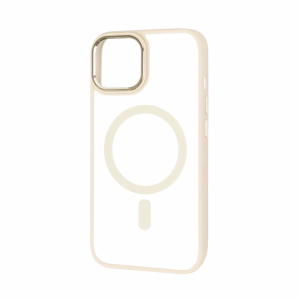 Прозрачный чехол FIBRA Metallic MagSafe c металлическими вставками для Iphone 13 Pro Max – Pink Sand