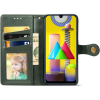 Кожаный чехол-книжка GETMAN Cubic для Samsung Galaxy M33 5G – Зеленый 161911