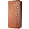 Кожаный чехол-книжка GETMAN Cubic для Xiaomi Redmi Note 12 – Коричневый