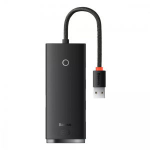Адаптер USB-Хаб Baseus Lite Series 4в1 USB-A to USB 3.0*4 (0.25m) – Black
