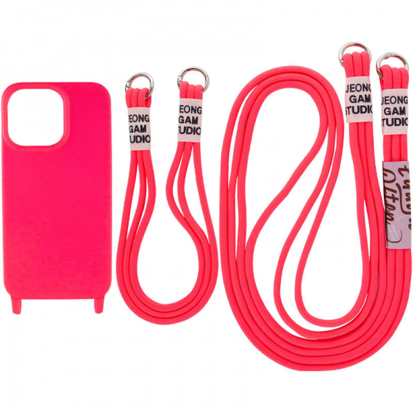 Защитный чехол TPU California с двумя шнурками для Iphone 12 Pro / 12 – Розовый