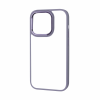 Чехол матовый TPU+PC FIBRA Metallic с цветным ободком для Iphone 14 Pro Max – Purple