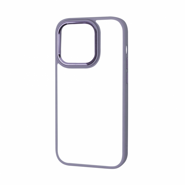 Чехол матовый TPU+PC FIBRA Metallic с цветным ободком для Iphone 14 Pro – Purple