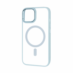 Прозрачный чехол FIBRA Metallic MagSafe c металлическими вставками для Iphone 13 Pro Max – Sky Blue